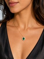 Collana Vidali Gioielli Donna in Oro bianco Smeraldo sintetico COOR-31-34 - COOR-31-34